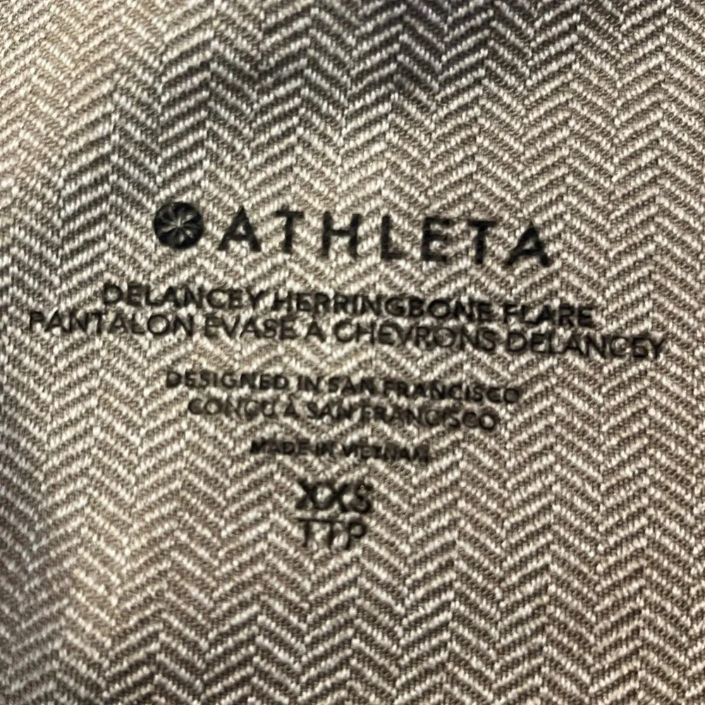 Athleta Delancey Herringbone Flare Pants XXS Taupe Brown High Rise‎ Athleisure
